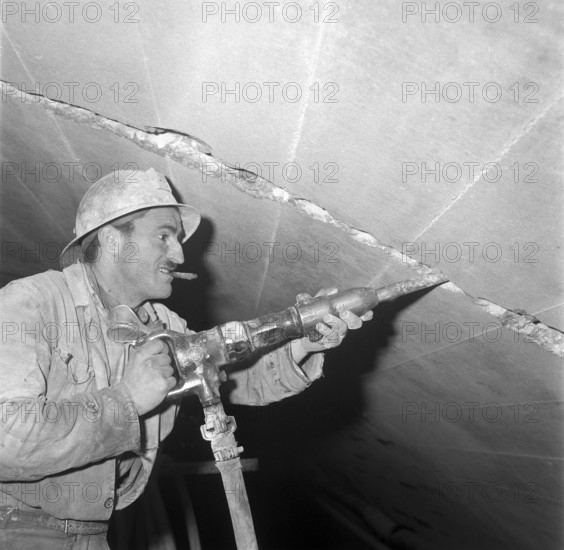 Railway tunnel Kerenzerberg under construction, 1957-1961.