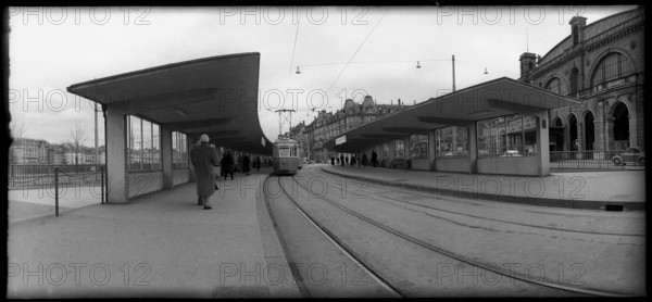 Tram Stop Bahnhofquai Zurich 1956.