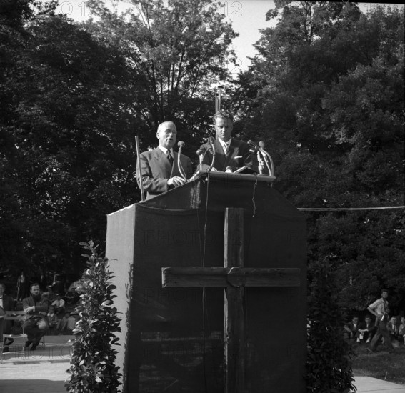 Baptist preacher Billy Graham in Geneva, 1955.