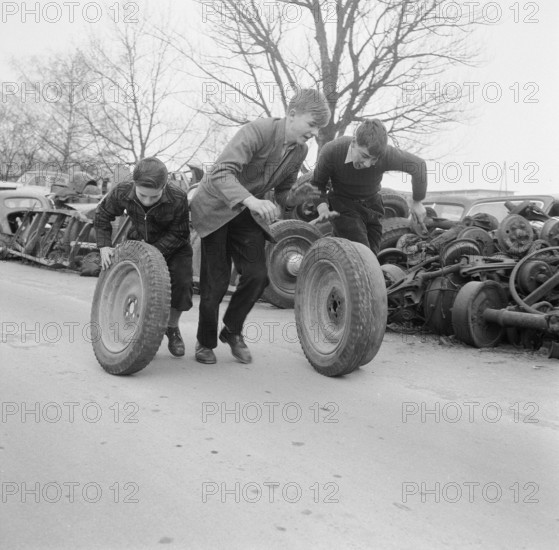 Children Playing on Car Dump in Höngg, 1958.