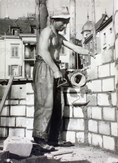 Bricklayer at Work, Zurich 1953.