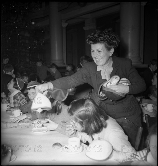 WW 2: French and Belgian children celebrating Christmas, 1941.