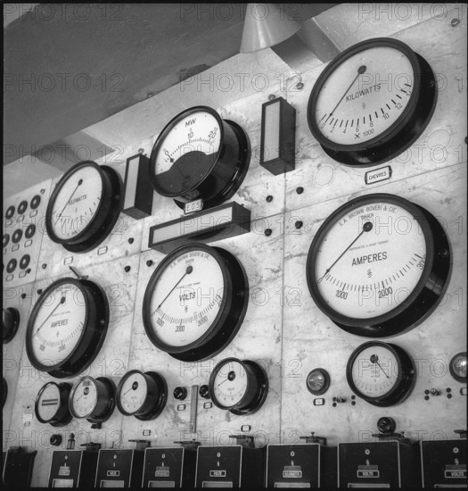 Indicator board, Chèvres power station 1943.
