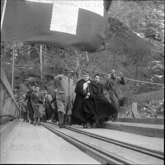 Celebration of St. Barbara's day above Bignasco in 1952.