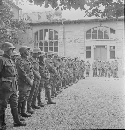Soldiers swearing oath of allegiance; 1939.