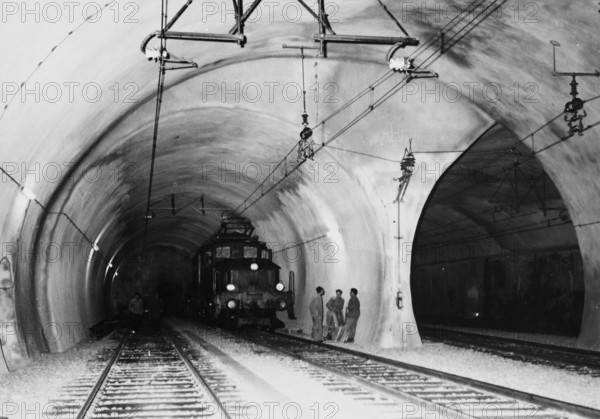 Locomotive in Gotthard tunnel.