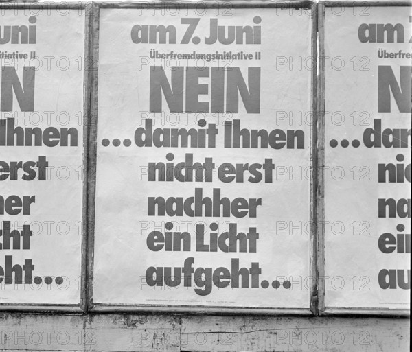 Vote campaign on Initiative against foreign infiltration 1970.