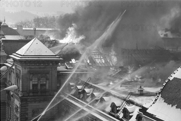 Fire at Lucerne main station 1971.