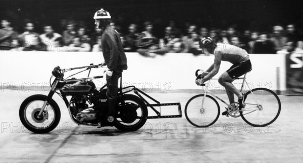 Stayer WC 1981: Max Hürzeler and pace maker Luginbühl.