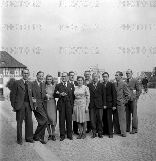 Strike in Schaffhausen's string factory, 1946.