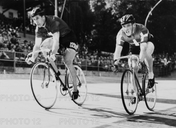 Track race WC Zurich 1953: Oskar Plattner.