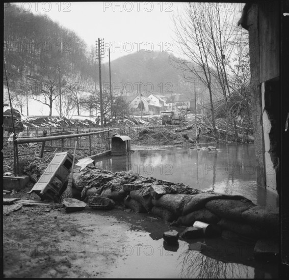 Rock Slip in Erlinsbach, clearance work; 1957.