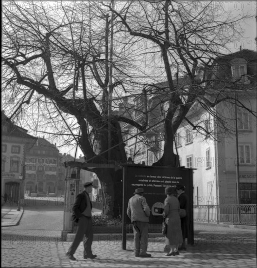 Swiss donation collecting point, 1945.