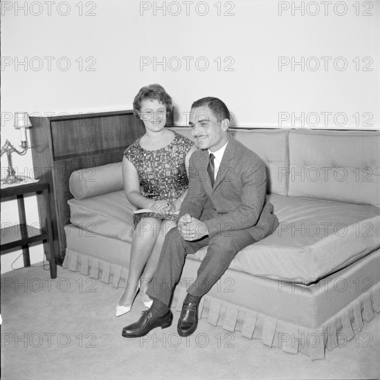 King Hussein of Jordan with his wife Muna, 1962.