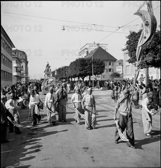 Braderie, public festival in La Chaux-de-Fonds, 1946.