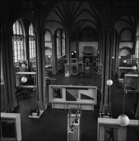 Showcases in the National Museum Zurich 1955.