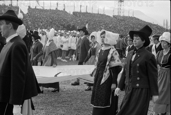 Olympic games in Grenoble 1968: Opening ceremony.