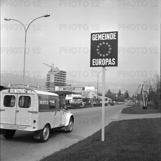 Bienne, European municipality sign; 1970.