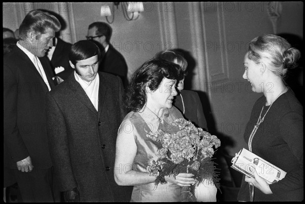 Margrit Rainer at the premiere of Pfarrer Iseli 1970.