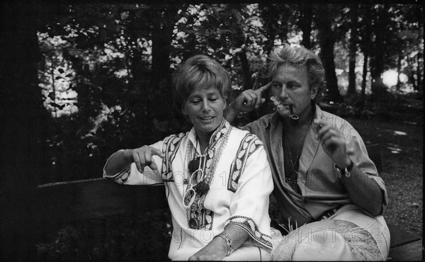 Maria Schell with husband Relin, Basel 1969.