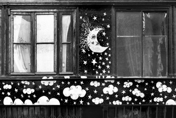 1975, Paris, Marais, shop windows