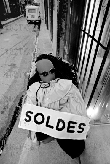 1975, Paris, Marais, shop windows