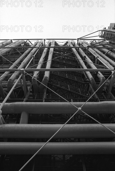 1976, Paris, Rive droite, Centre Pompidou, Beaubourg.