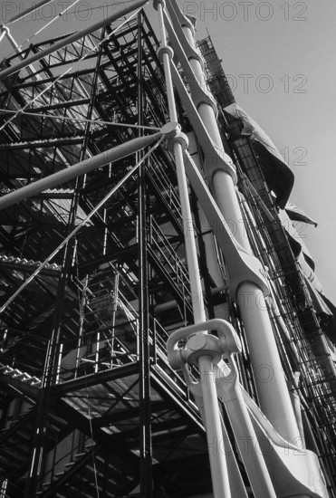 1976, Paris, Rive droite, Centre Pompidou, Beaubourg.