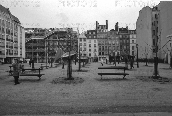 1976, Paris, Rive droite, Centre Pompidou, Beaubourg.
