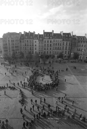 1976, Paris, Rive droite, Centre Pompidou, Beaubourg.
