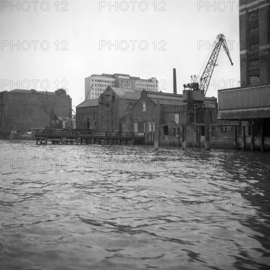 1967, London, River Thames, Thames cruise, docklands.