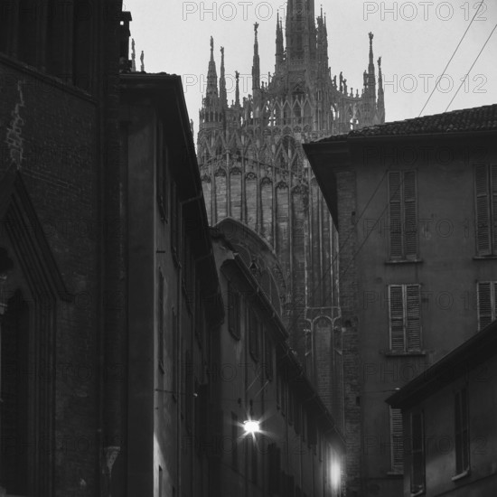 1975, Milan, Duomo, alley.
