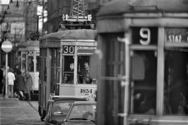 1975, Milan, Navigli, tram.