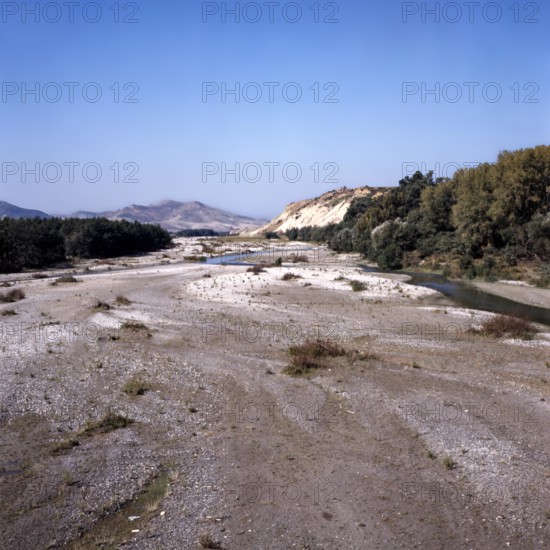 Nature, Italy, region of Basilicata-Calabria 1975 Mouth of the river Crati Regional Park.