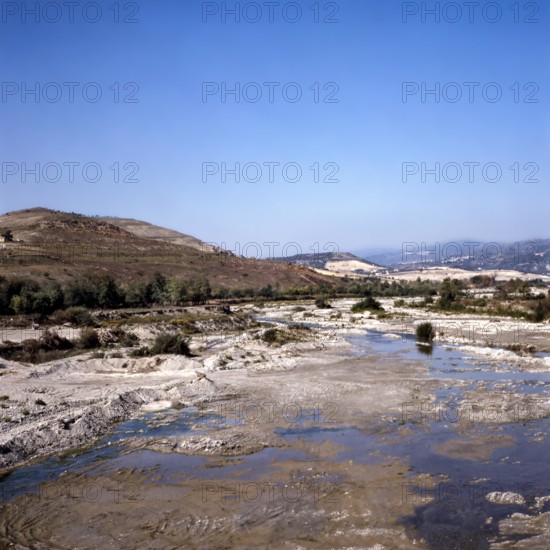 Nature, Italy, region of Basilicata-Calabria 1975 Mouth of the river Crati Regional Park.