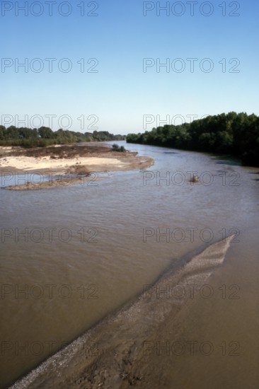 Nature, Italy, region of Basilicata-Calabria 1975 Mouth of the river Crati Regional Park.