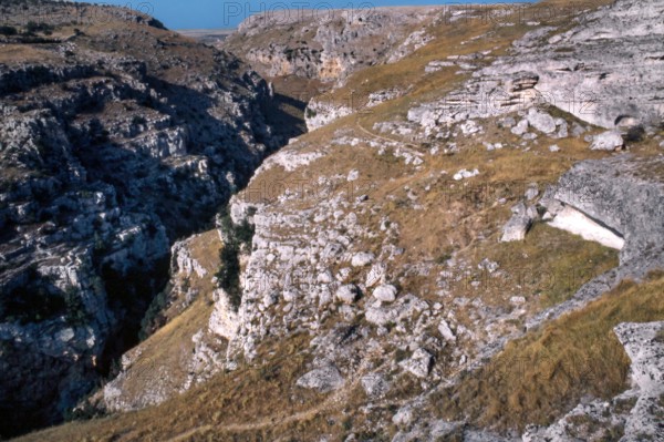 Nature, Italy, region of Puglia-Basilicata 1975 Gravina di Matera.