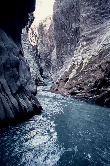Nature, Italy, region of Sicilia Gole dell'Alcantara (Alcantara Gorges).