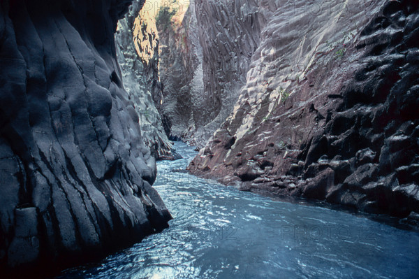 Nature, Italy, region of Sicilia Gole dell'Alcantara (Alcantara Gorges).