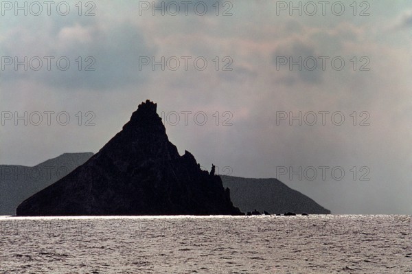 Nature, Italy, region of Sicilia 1975 Isole Eolie, Scoglio Dattilo;  (Aeolian Islands,  Dattillo Rock).