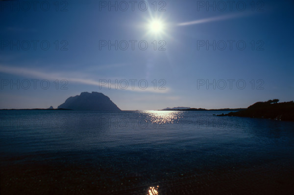 Nature, Italy, region of Sardegna 1975 Punta Coda Cavallo - Isola di Tavolara (Coda Cavallo Cape - Tavolara Island).