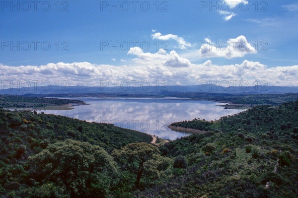 Nature, Italy, region of Sardegna 1975 Lago Omodeo (Omodeo Lake).