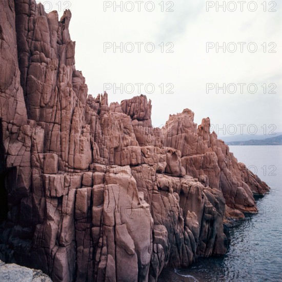 Nature, Italy, region of Sardegna 1975 Rocce Rosse di Arbatax (Red Rocks of Arbatax ).