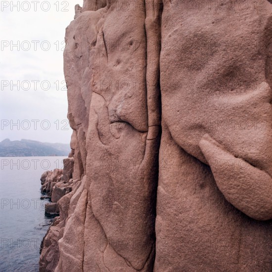 Nature, Italy, region of Sardegna 1975 Rocce Rosse di Arbatax (Red Rocks of Arbatax ).