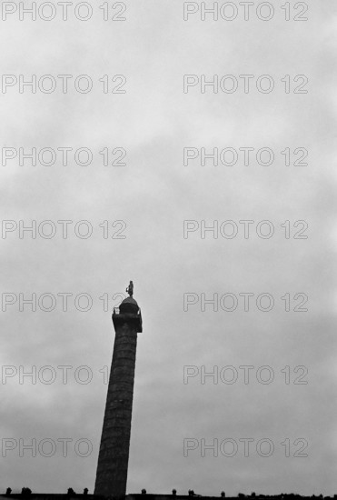1975, Paris,  Place Vendome. Column of the Grande Armee.