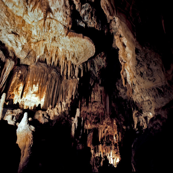 Nature, Italy, region of Puglia 1975 Grotte di Catellana (Castellana caves).