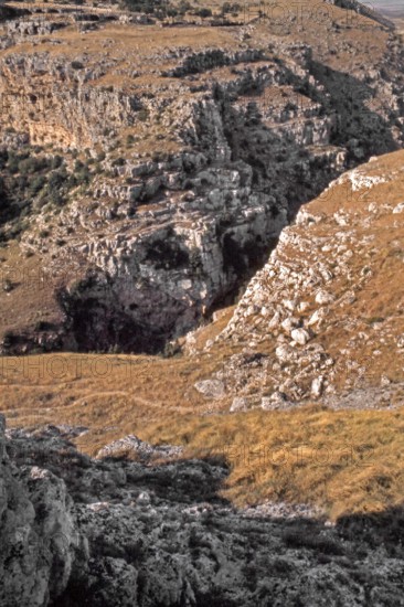 Nature, Italy, region of Puglia-Basilicata 1975 Gravina di Matera.