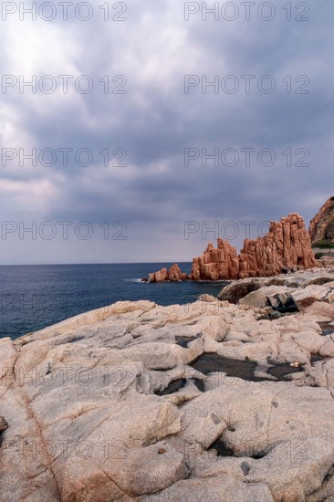Nature, Italy, region of Sardegna 1975 Rocce Rosse di Arbatax (Red Rocks of Arbatax ).