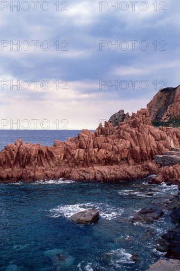 Nature, Italy, region of Sardegna 1975 Rocce Rosse di Arbatax (Red Rocks of Arbatax ).