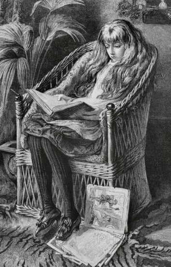 Fairy Tales"". Engraving after the painting by the British watercolourist Mary L. Gow (1851-1929). La Ilustracion Espanola y Americana (The Spanish and American Illustration), 1883.